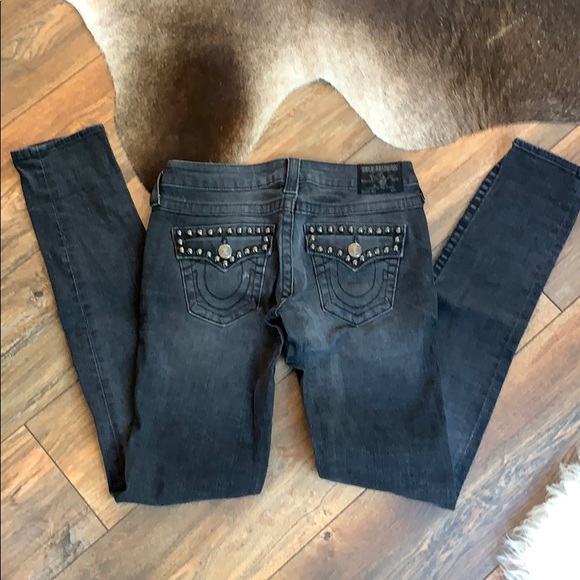 True Religion Gray Studded Jeans! - Picture 2 of 7